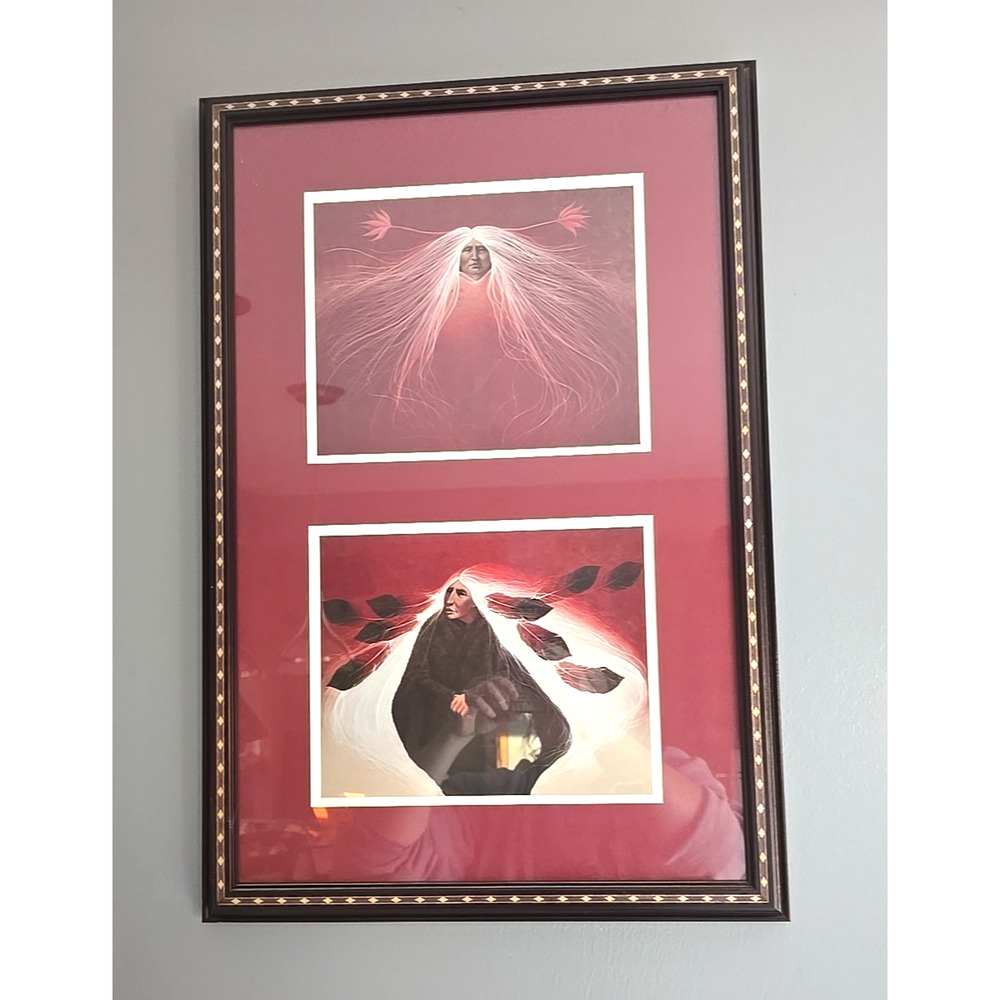 Vtg Dakota Fire Dakota Lakota Dancer Print Frank Howell Custom Framed 25.5"x19"